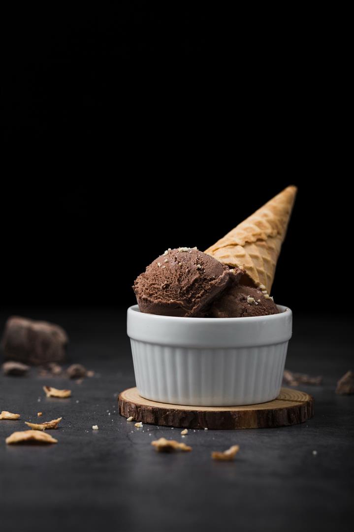 bowl-served-with-chocolate-ice-cream-scoops-cone (Large) bowl-served-with-chocolate-ice-cream-scoops-cone (Large)