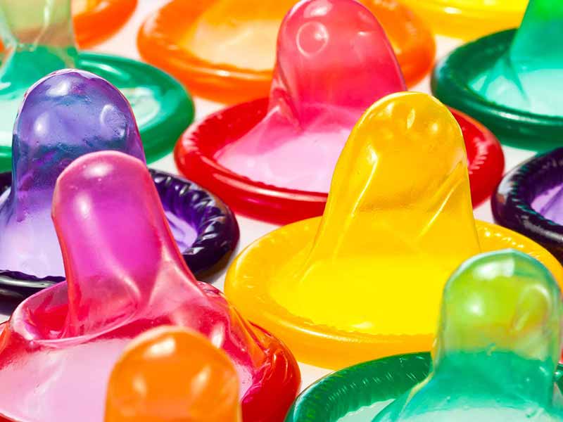 colourful condoms