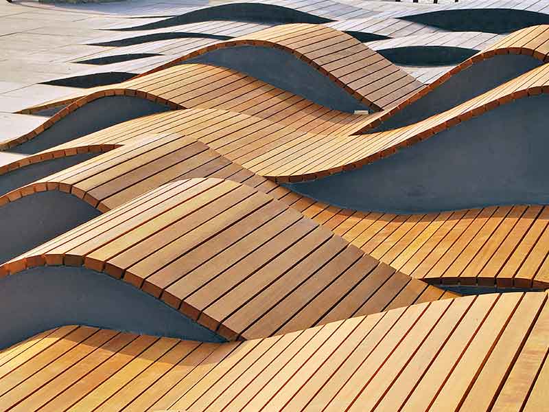 wood coating modern benches